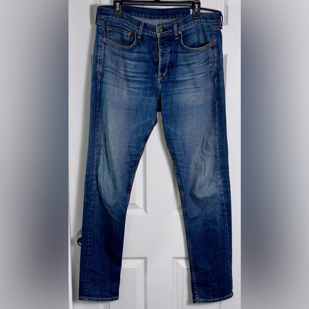 Rag & Bone Fit 2 Slim Jeans Mens 32 Medium Wash Button Fly Premium Denim